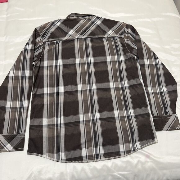 Western Shirts Lot Of 2 Men’s XL Double S Pearl Snap Striped & BKE Black Plaid - Picture 9 of 16